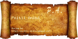 Peitli Anikó névjegykártya